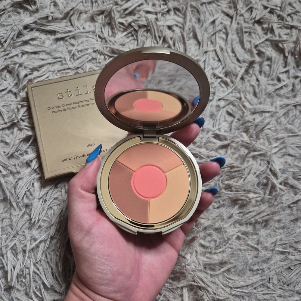 Stila One Step Correct Brightening Finishing Powder Deep Full Size 0.3oz NEW NIB
